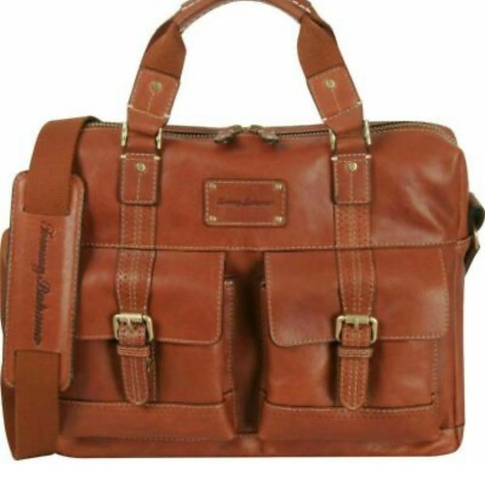 NEW TOMMY BAHAMA BACK 9 GENUINE LEATHER BRIEFCAS